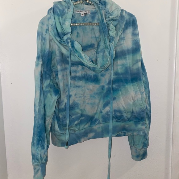 Young fabulous and broke size large tye dye cowl neck sweater - Picture 2 of 5